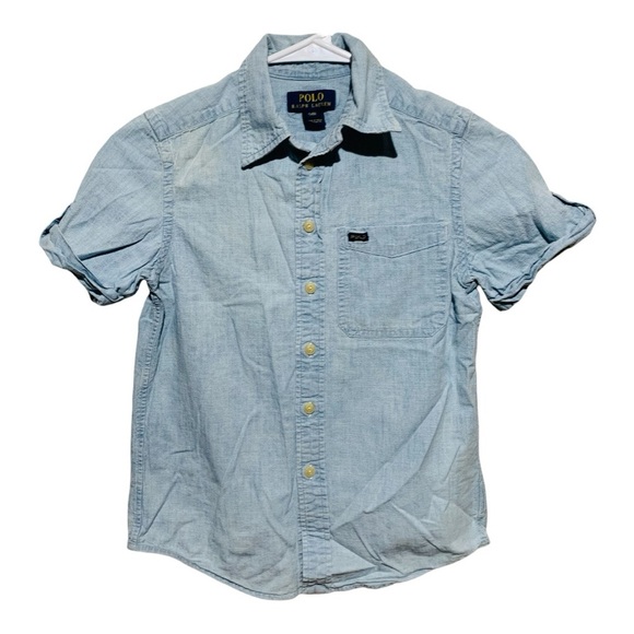 Boys Polo by Ralph Lauren Button Down Short Sleeve Sz 8 - Picture 1 of 3